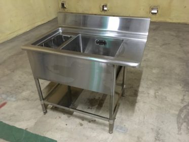 中古】ダスト付き1槽ソイルドシンク（BG付き） 幅1025×奥行700×高さ850