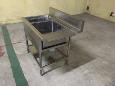 中古】ダスト付き1槽ソイルドシンク（BG付き） 幅1025×奥行700×高さ850